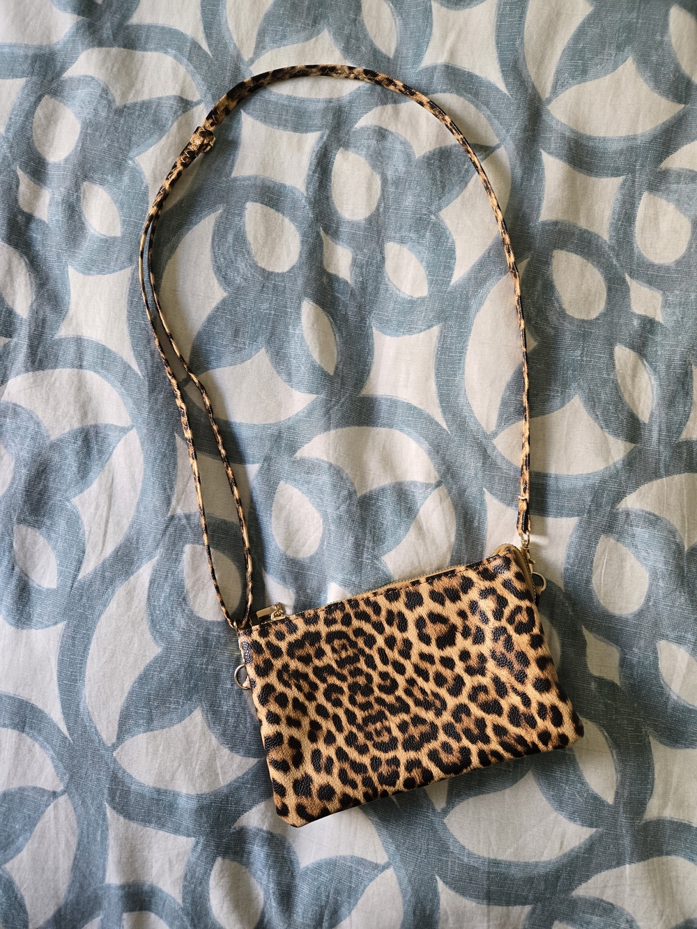 Leopard Print Crossbody Wallet Bag - Small Animal Print Shoulder Purse